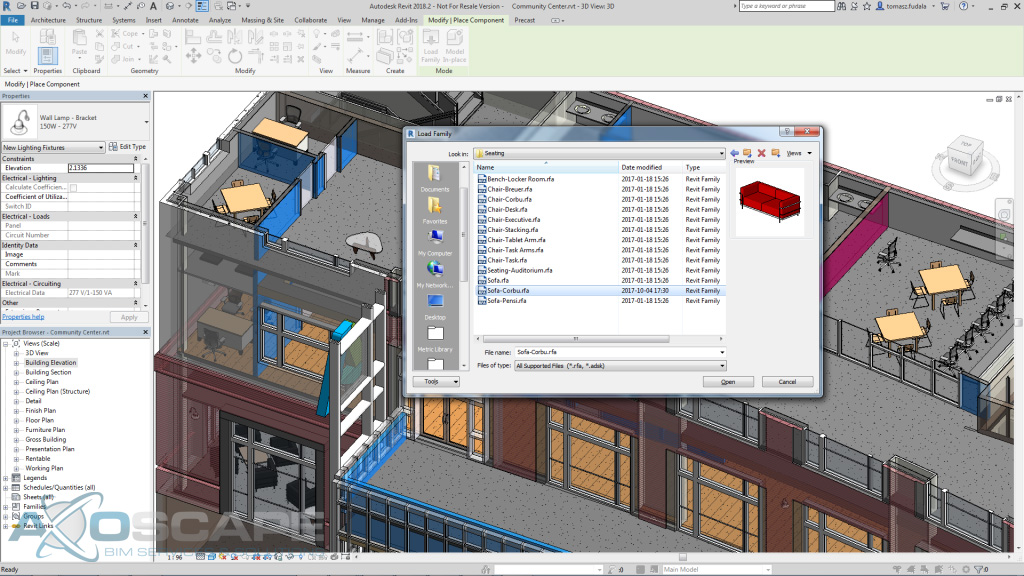 Revit 2018.2 remembers location of last family loaded